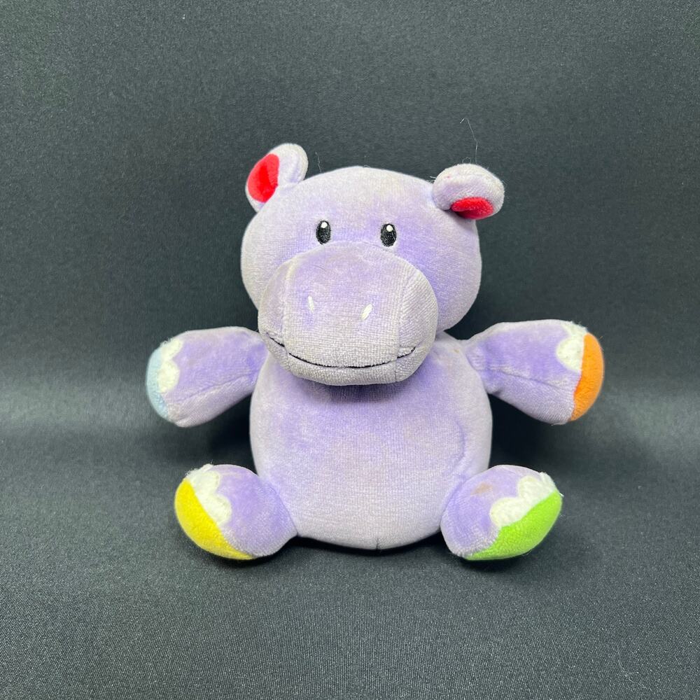 Gund‎ Rockin Rompers Purple Hippo Plush Round 6" Lovey Jingle Rattle 5783